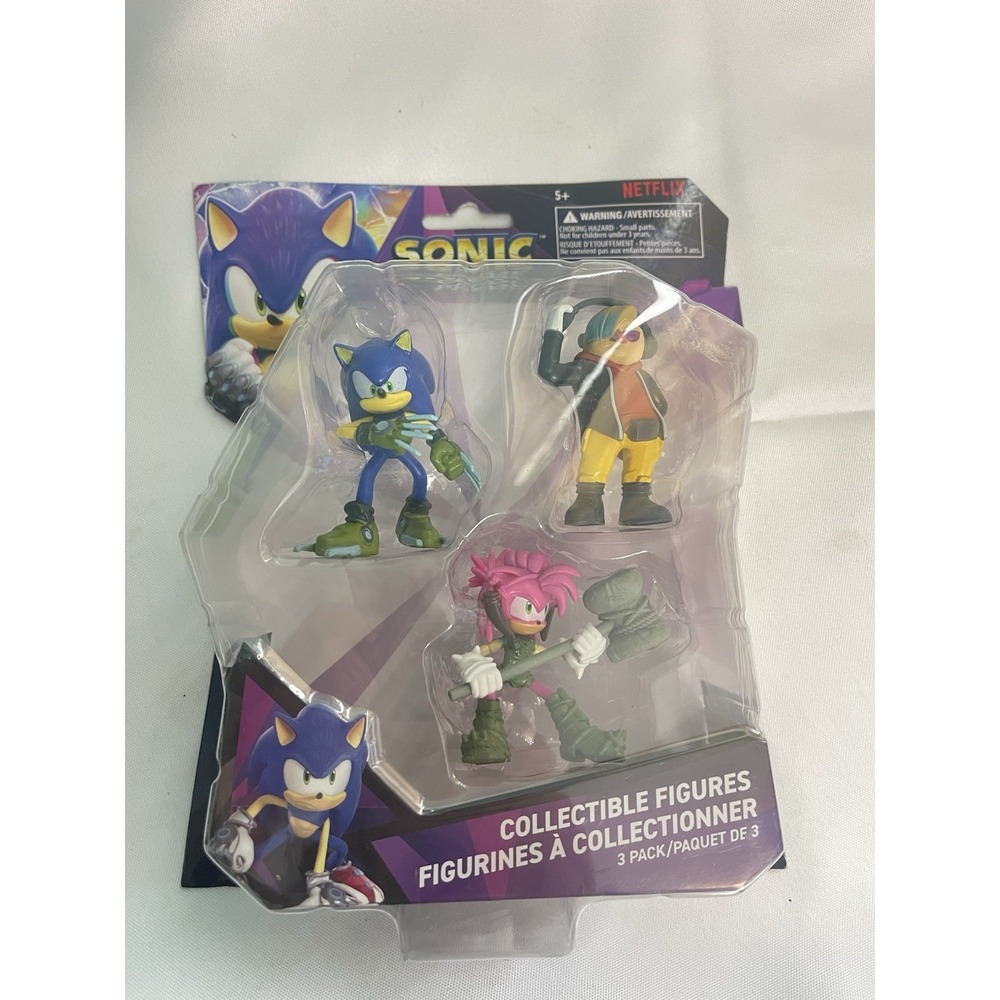 NETFLIX Sonic Prime Mini Figure Collection 3-Pack 2.5"Figures New Sealed BinB